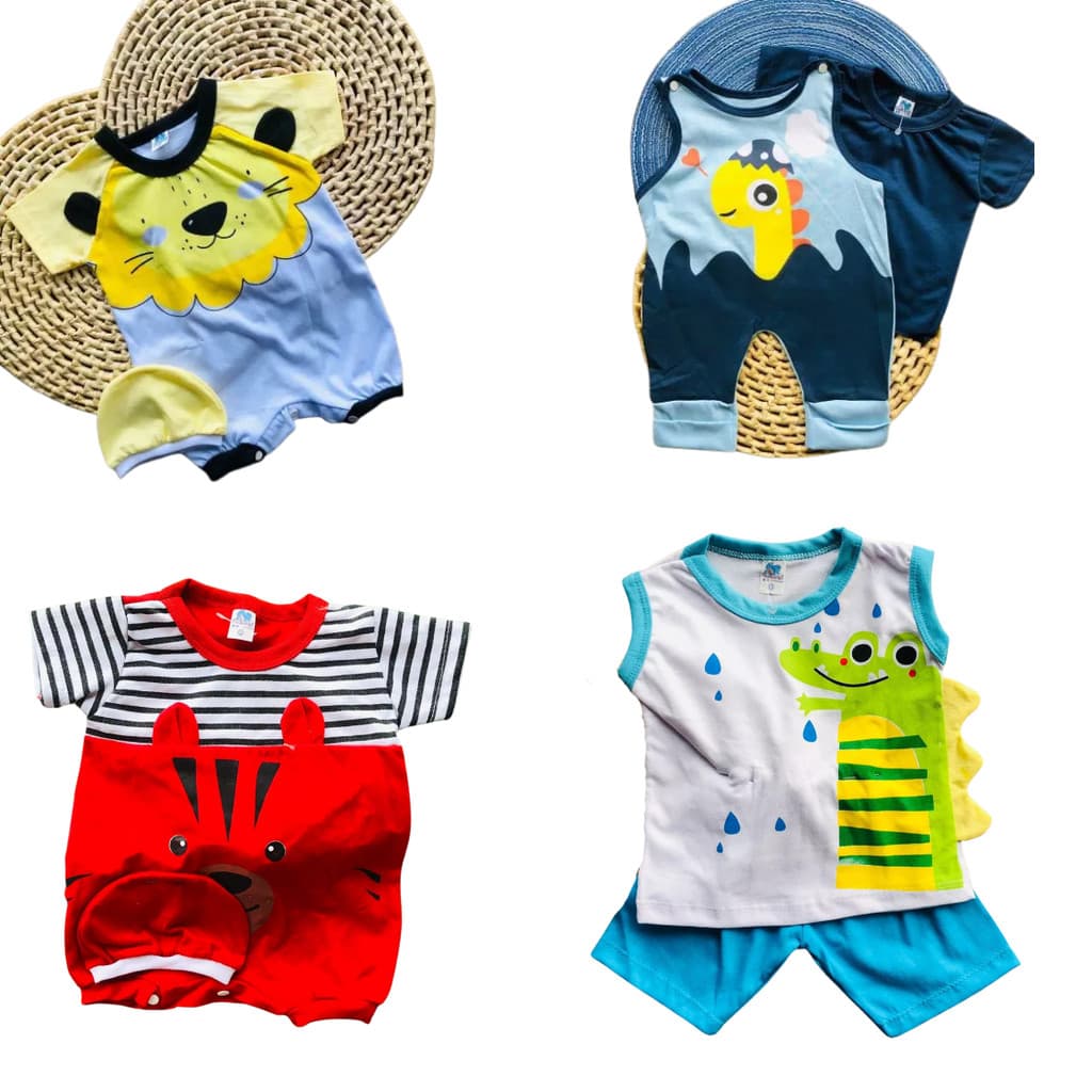 Kit 4 Roupa Body Infantil Recem Nascido Masculino Feminino