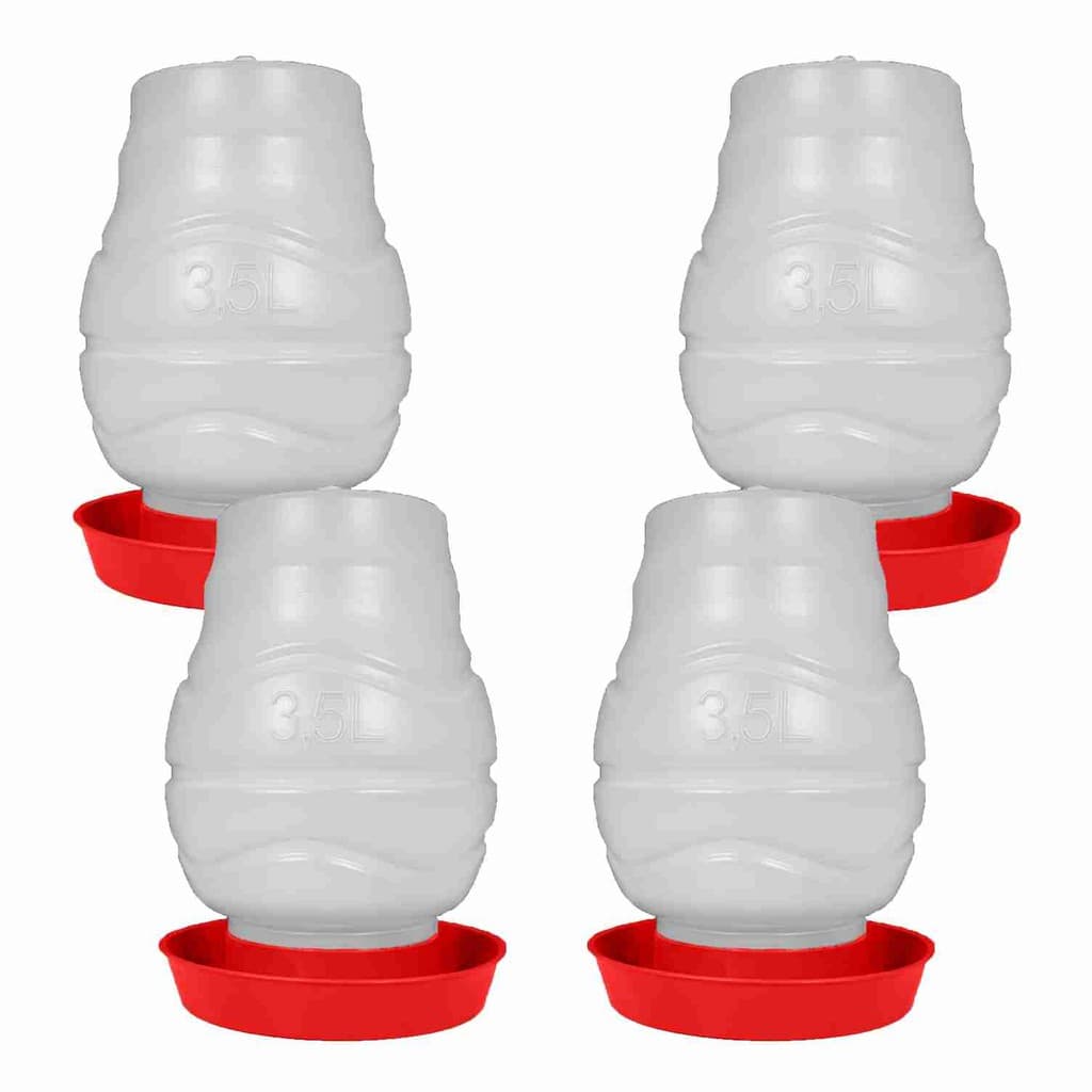 Kit 4 Bebedouro Para Aves Plastico Com Rosca 3,5 litros