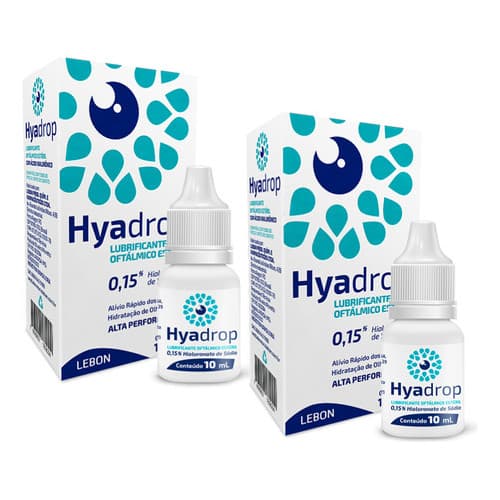 Kit 2x Lubrificante Oftálmico Estéril Hyadrop 10ml - Lebon