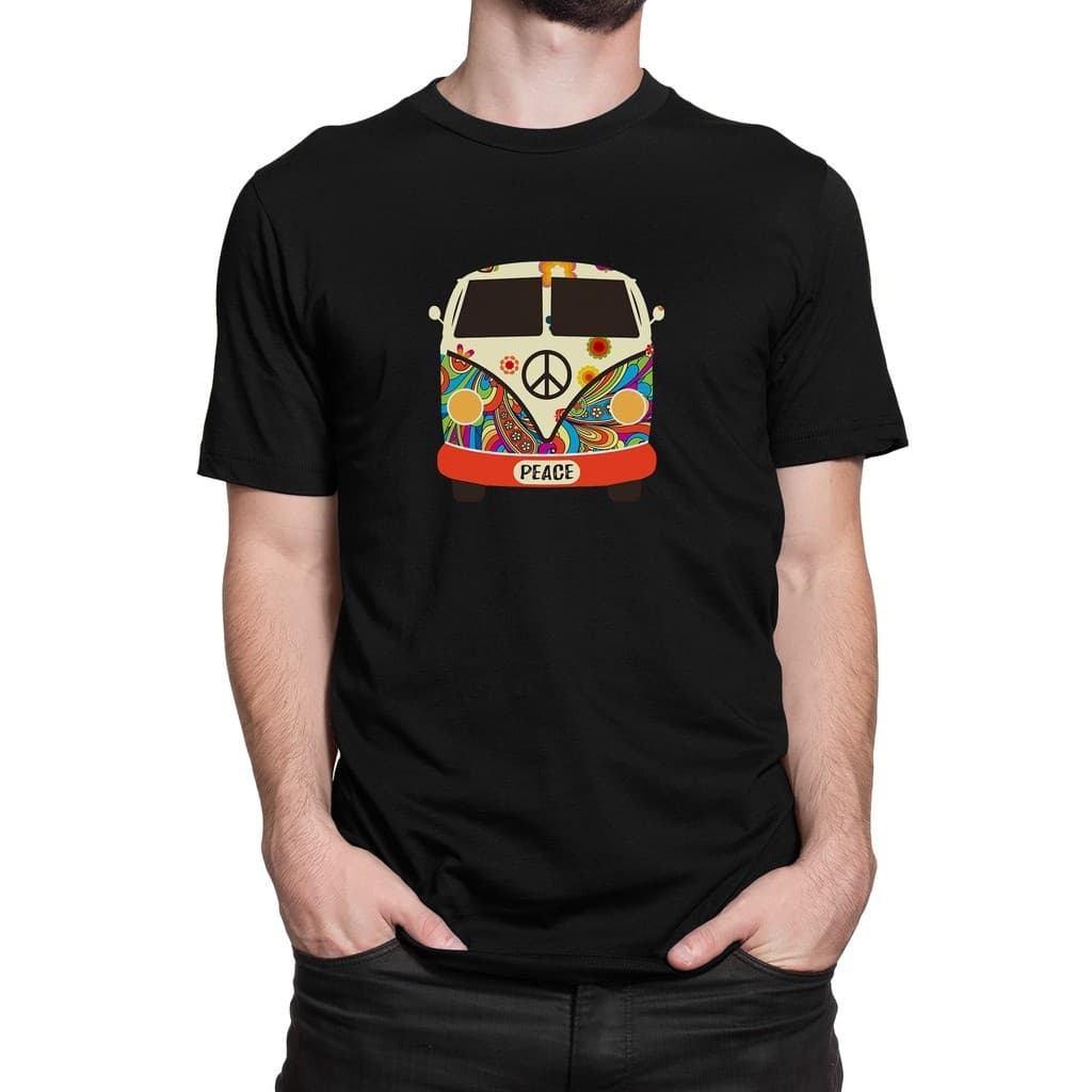 Camiseta Basica Camisa Hippies Peace And Love Vintage Historia Pirua Unissex