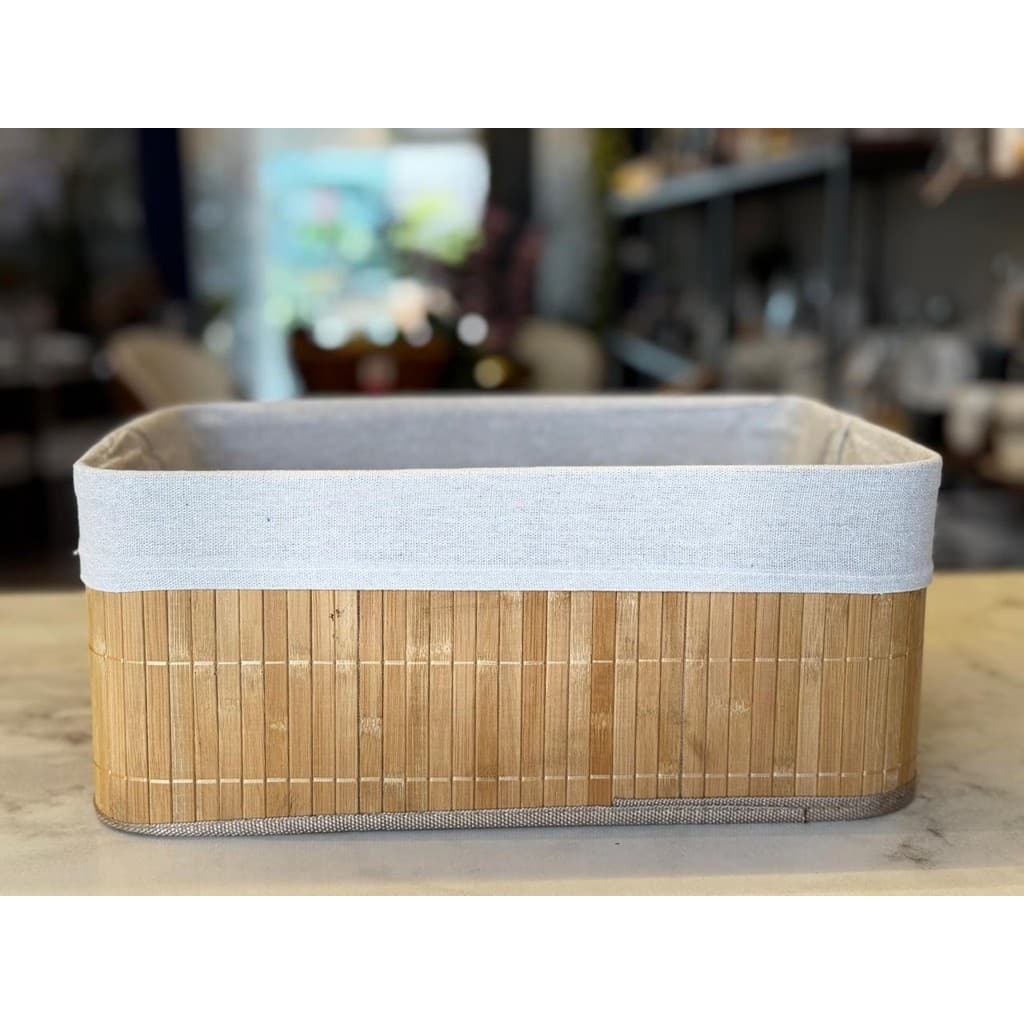 CESTA DESMONTAVEL C/ TECIDO 38X28X16CM