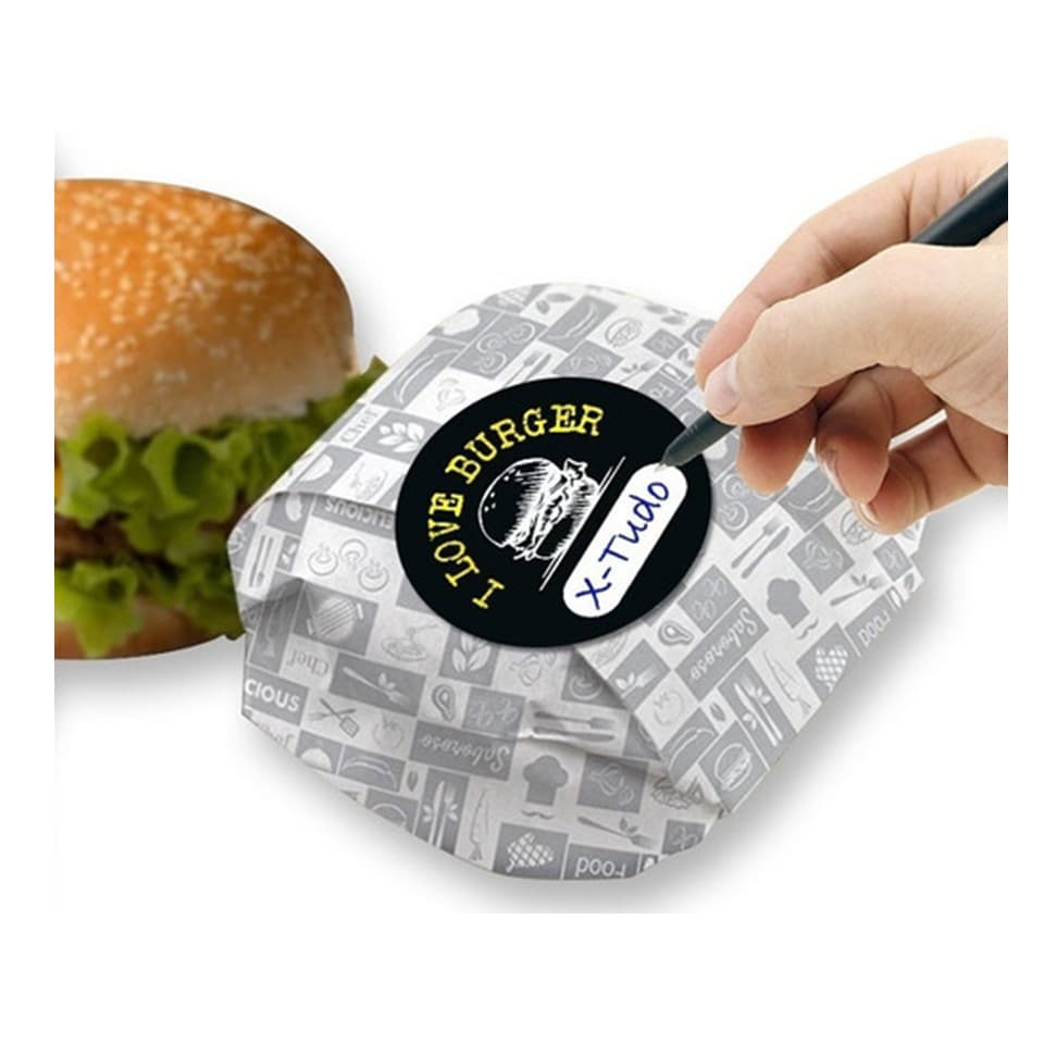 Etiqueta Lacre Segurança Redondo Hamburguer Lanche Delivery