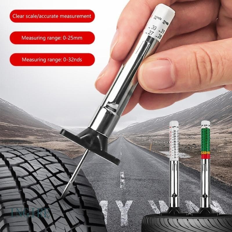 ING Medidor Profundidade Rosca Pneu, Testador 0-25mm, Ferramenta Medição Carro, Caneta