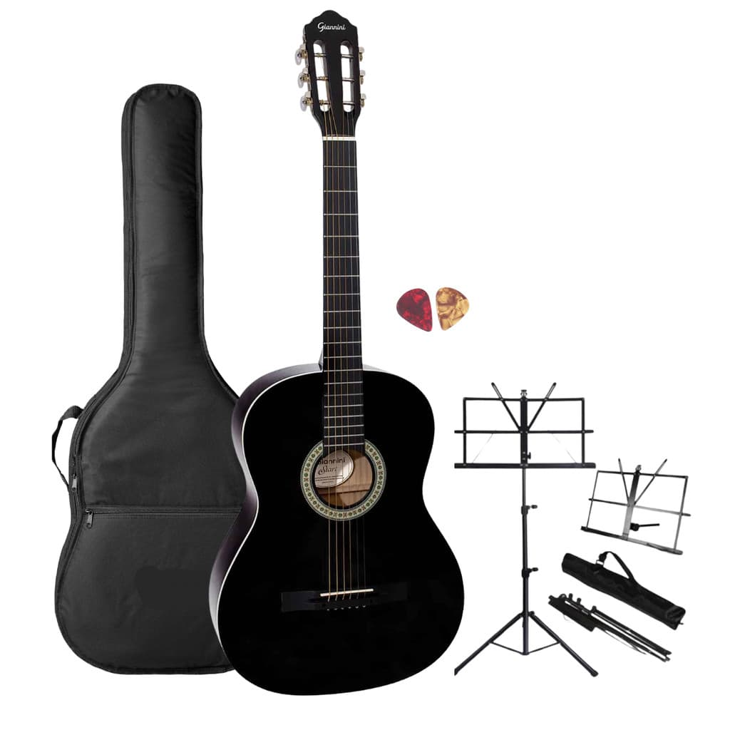 Violão Acústico Nylon Preto Giannini Start N-14 + Acessórios