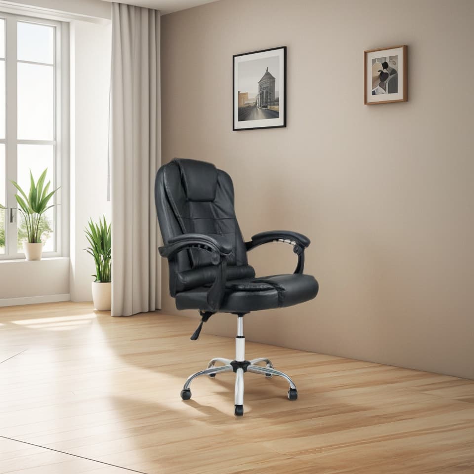 Cadeira Gamer Escritório Presidente Com Massagem Lombar E Al