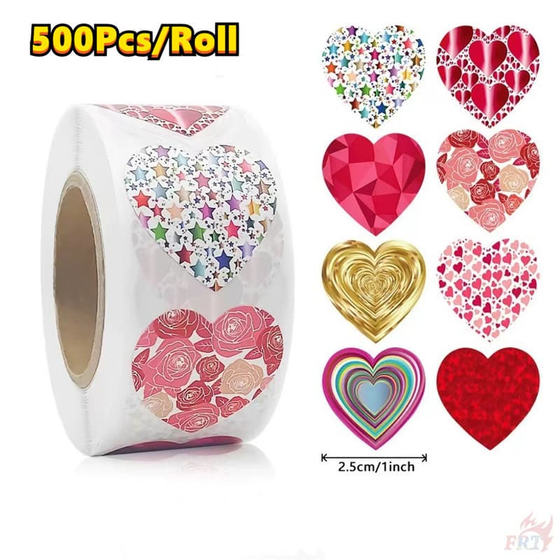 ❉ Corações Doces . Adesivos De Recompensas Infantis 500 Unidades/Rolo Decalques De Etiqueta De Vedação De Scrapbooking D