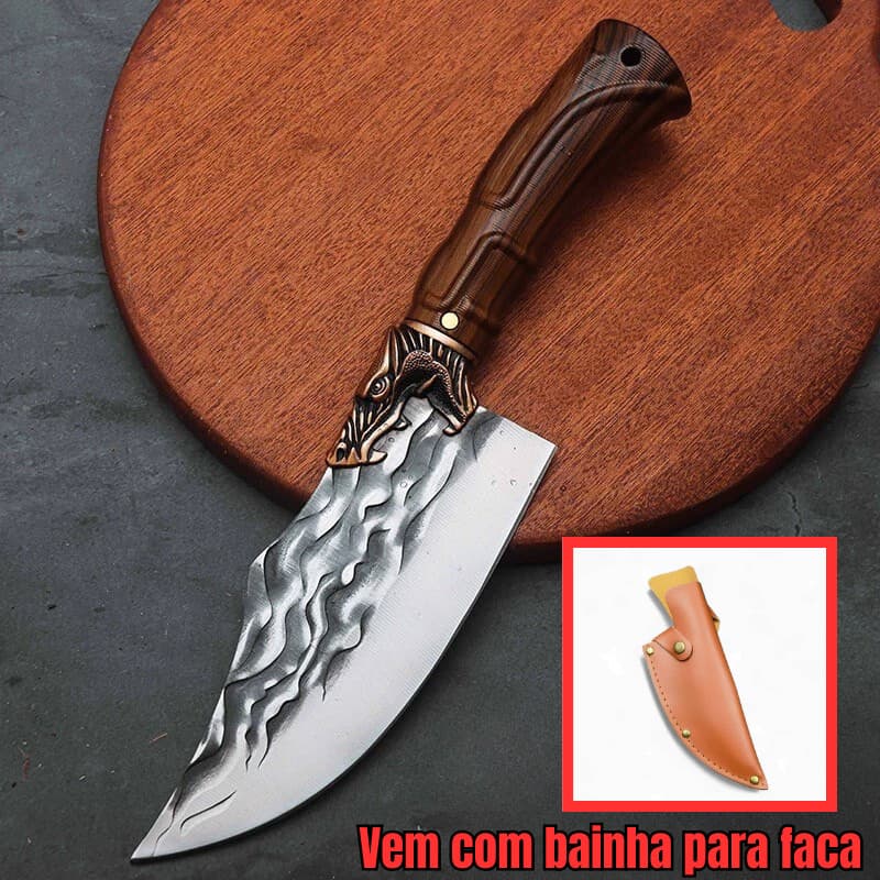 Faca Cutelo Artesanal Do Chefe 28cm Cabo Abs
