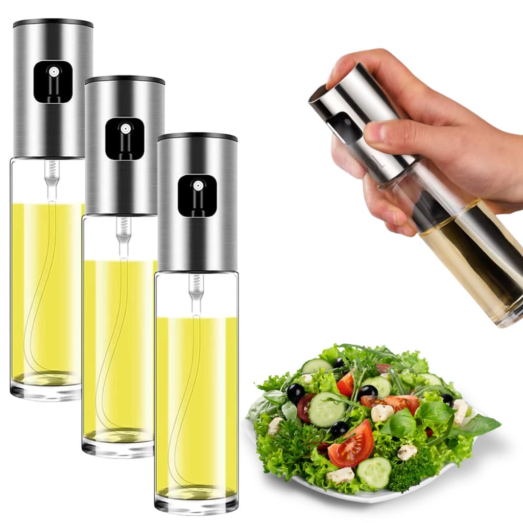3 Spray Pulverizador Borrifador Azeite Vinagre Em Vidro Óleo Shoyo Líquidos 100ML