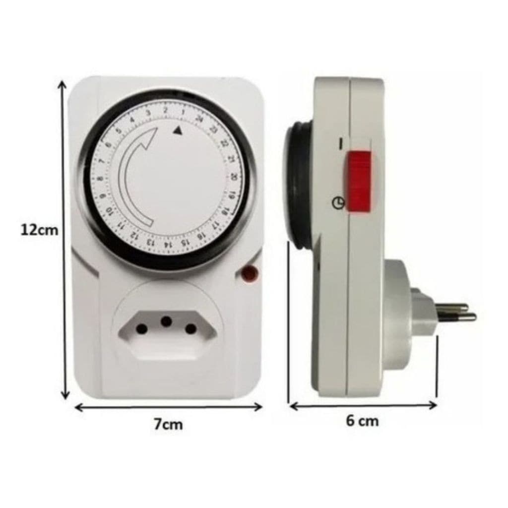 Temporizador Analógico Timer Manual Tomada Liga Desliga Energia 110v / 220v Tomada Inteligente 24 h Promoção