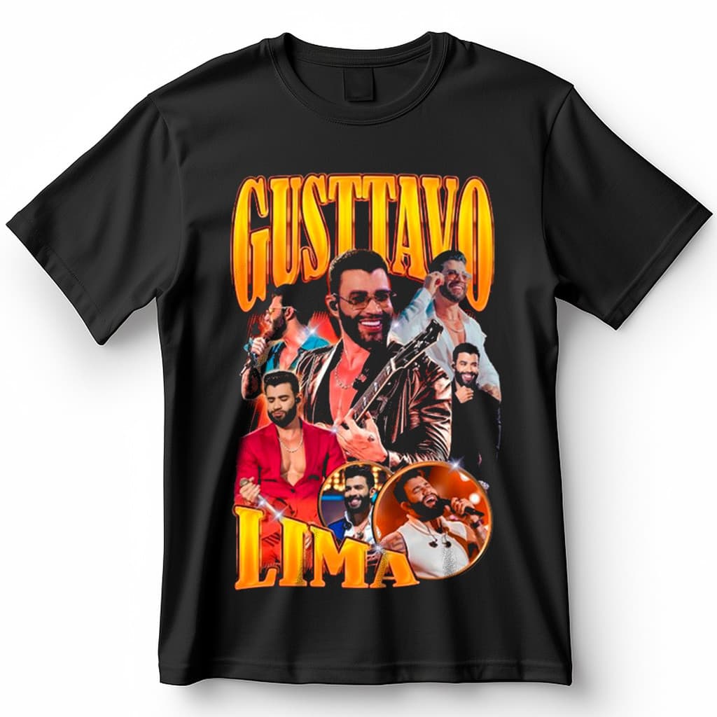 Camisa Gusttavo Lima Embaixador BB Sertanejo Blusa Camiseta de Cantores 100% Algodão