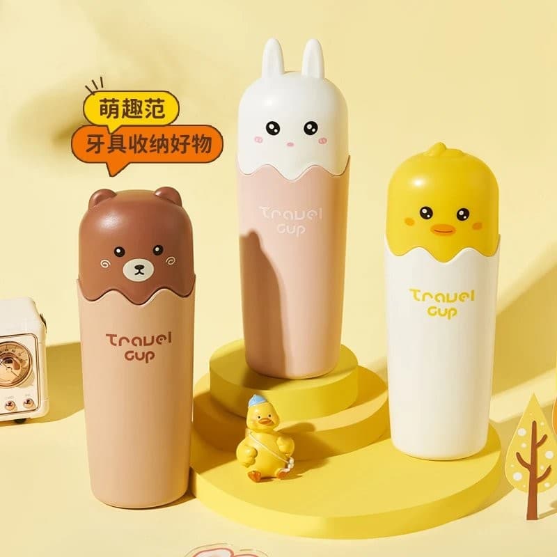 Porta Escova de Dentes de Plástico Resistente e Higiênico Com Formato e Estampas de Animais