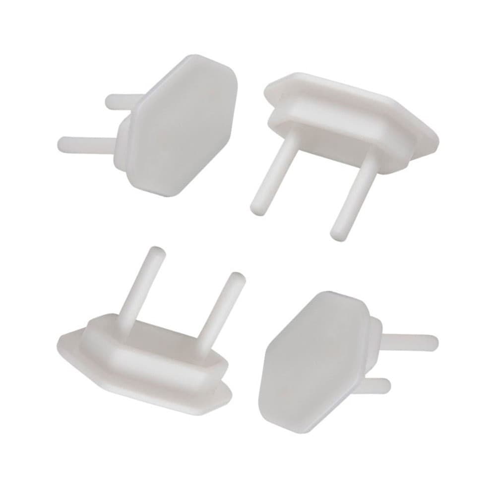 Kit 4 Protetor De Tomada Criança Bêbe Anti Choque Branco