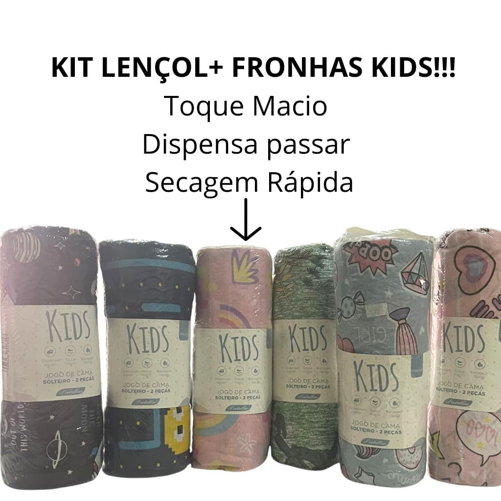 Jogo de Cama 2 Peças Solteiro Kids Malha Portallar