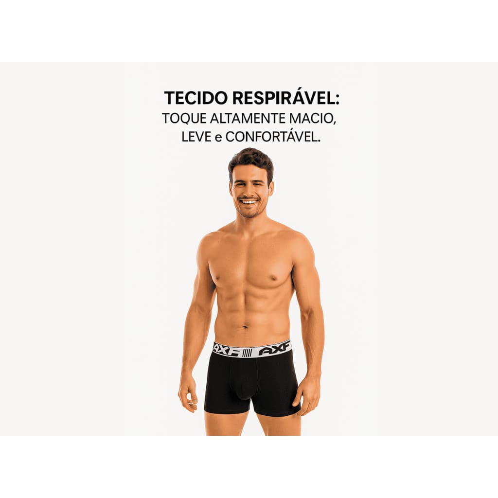 kit 02 Cueca Boxer Masculina AXF - Cós Decorado