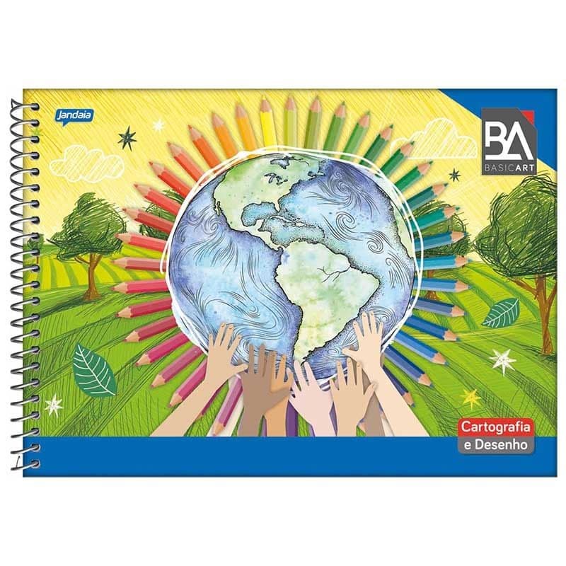 Caderno Espiral Flexível Cartografia e Desenho C/96 Folhas Basic Art