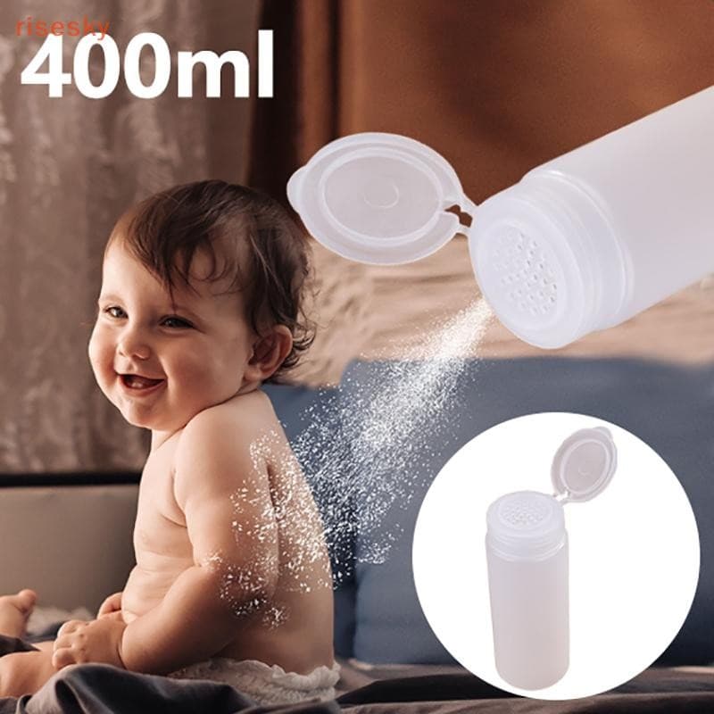[risesky] 1 Pcs 400g Flip Cover Garrafa De Talco Recarregável Dispensador De Cosméticos Recipiente De Plástico Frascos V