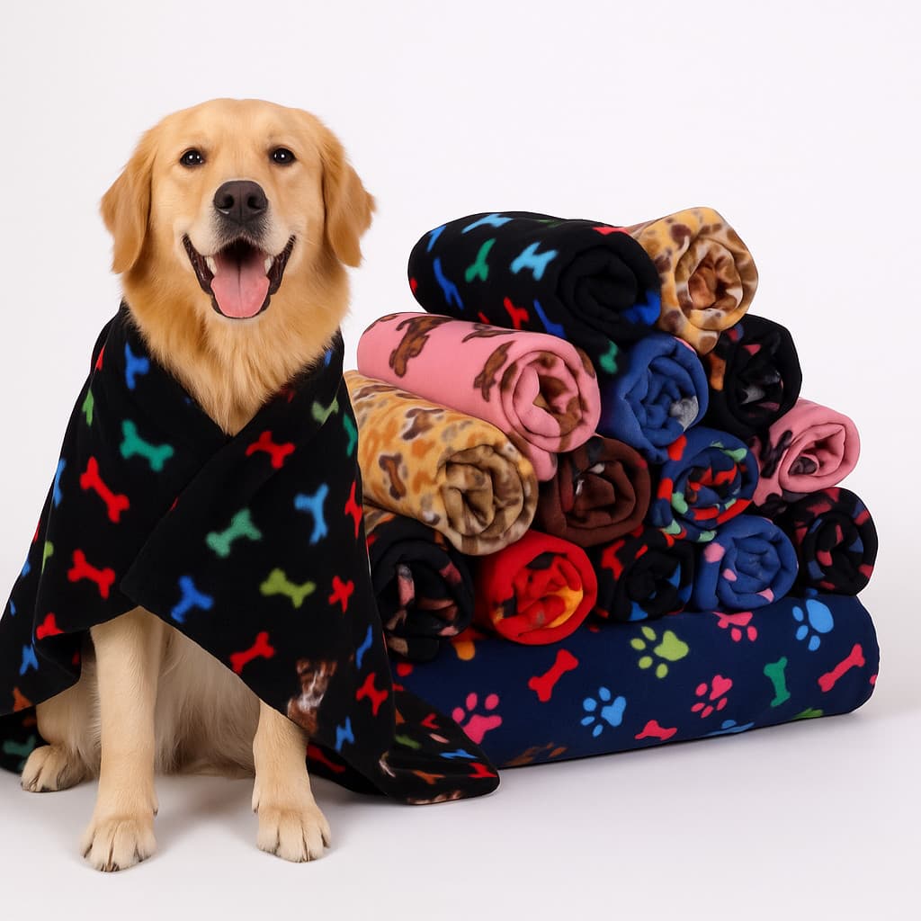 Manta Pet Super Macia em Malha Soft Cães e Gatos – Variadas, 80x70cm