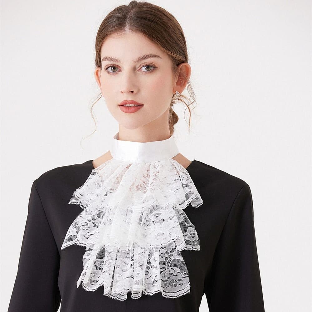Colar Renascentista HUIJIANG , Babados De Pescoço Elisabetano Vintage Removível , Elegante Com Grandes De Ópera