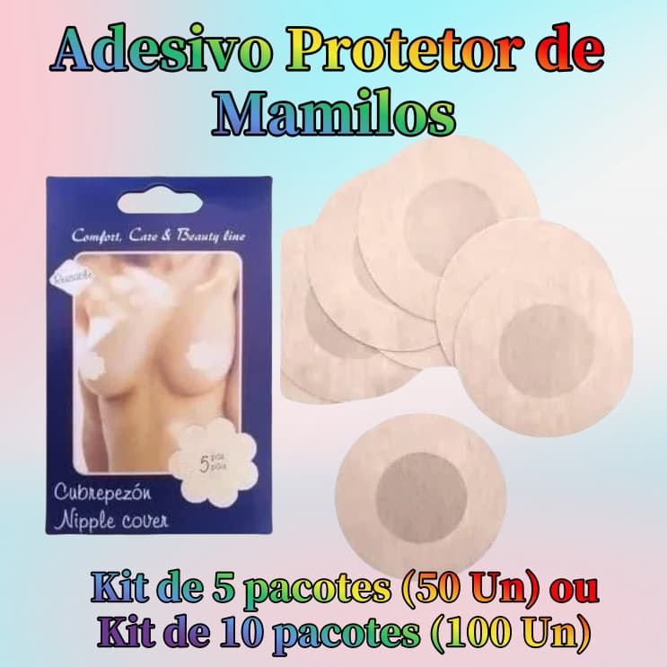 Kit Pacote 50 ou 100 Adesivo Protetor de Mamilos Bico Nude Tapa Seios Unidades Esconde Marcas