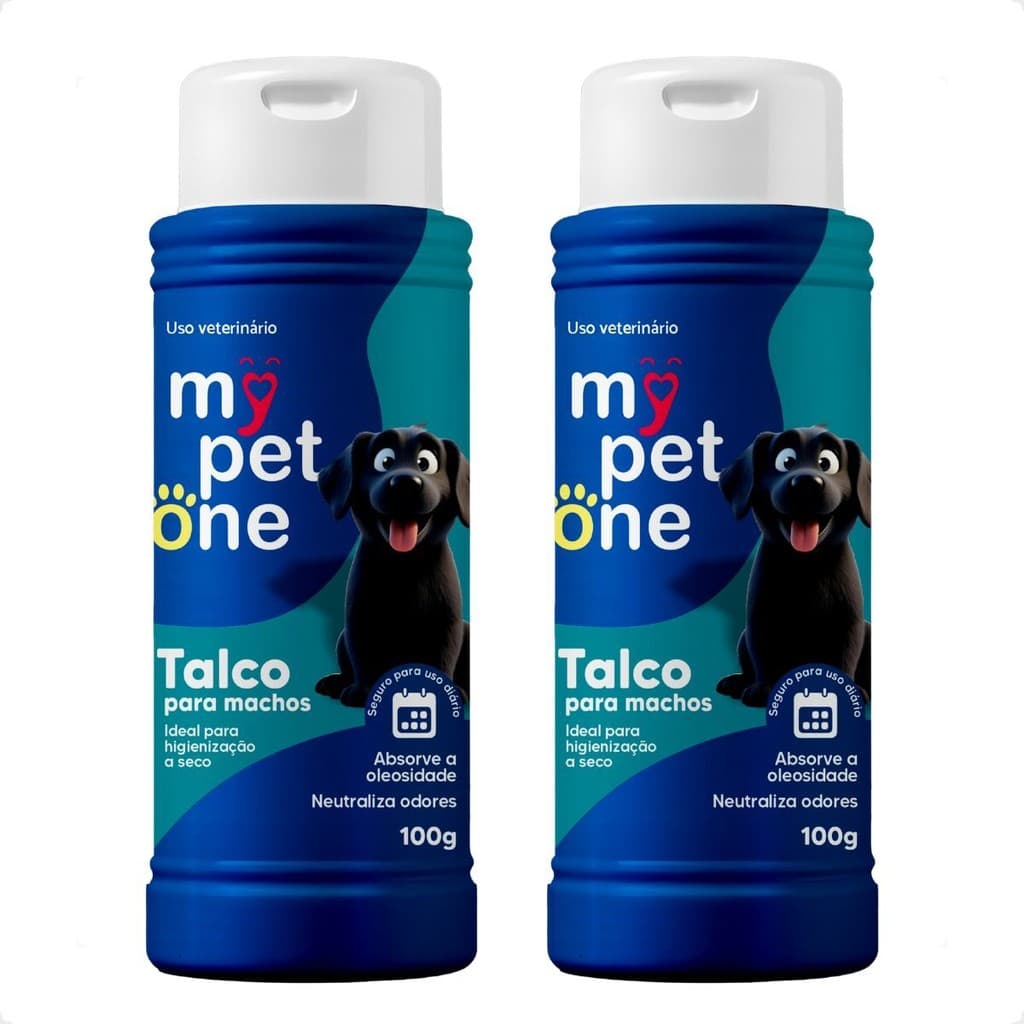 Kit 2 Talco Higienico Perfumado 100G Para Cães Macho Mypetone