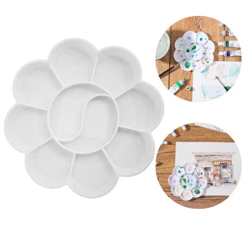 Bandeja Paleta Godê Flor Para Pintura com 10 Divisórias