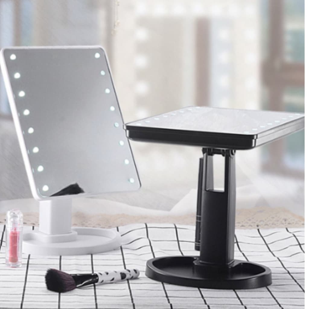 Espelho de Mesa Inclinável Maquiagem c/  Led Duplo  FWB