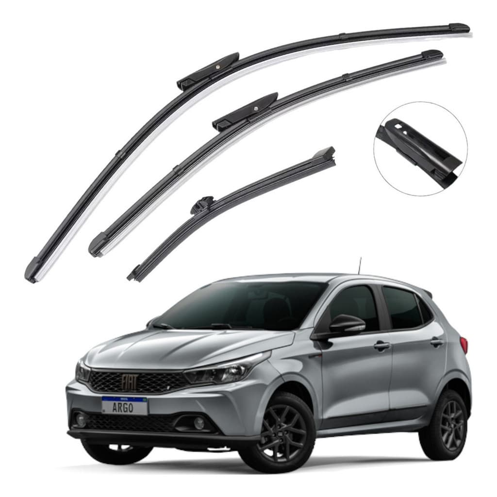 Kit Palhetas Limpador Parabrisa Silicone AeroFit Silicone AeroFit Argo 2023 À 2025