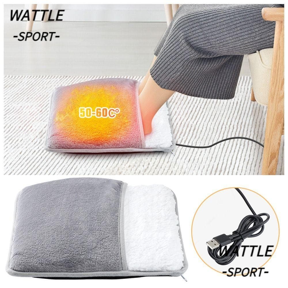 Almofada De Aquecimento De Pés WATTLE , Aquecedor Elétrico De Inverno , Tapete Pelúcia Macio Lavável Com Carregamento US