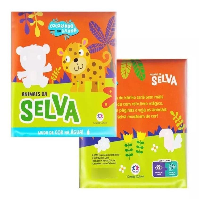 Livro Infantil para Bebê - Colorindo no Banho - Animais da Selva