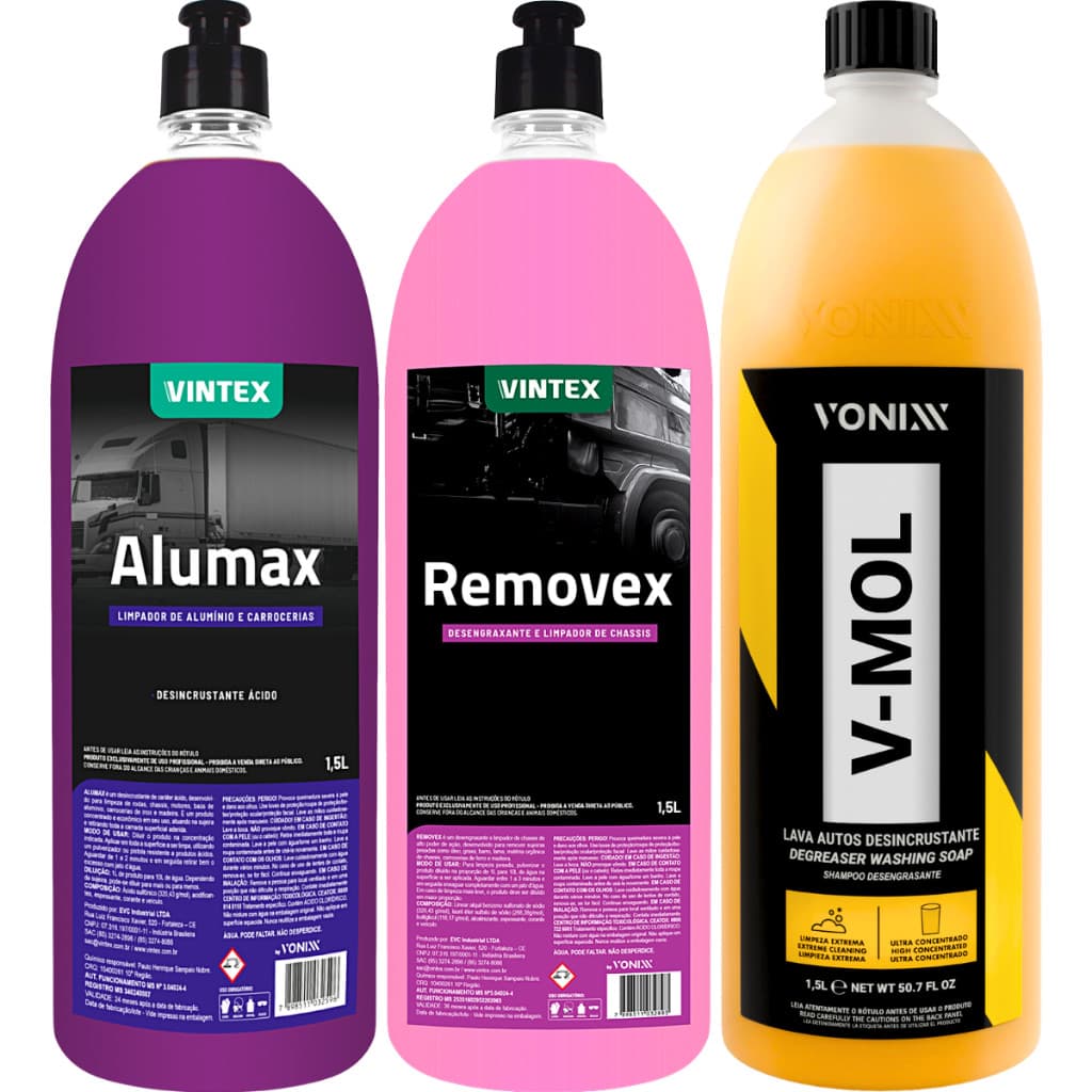 Kit Alumax Removex Desincrustante Shampoo V-Mol 1,5L Vonixx
