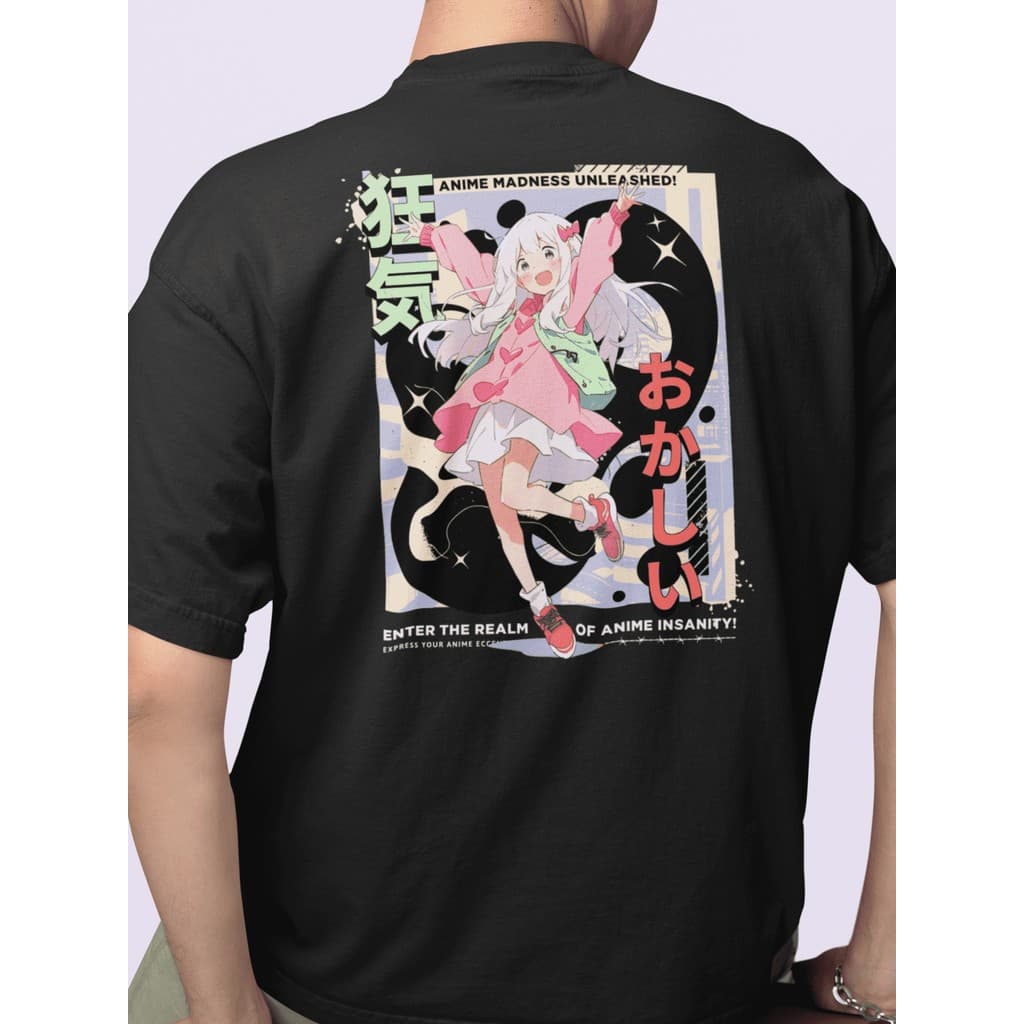 Camiseta Masculina 100% Algodão Gola Careca Blusa Streetwear Estilo de Rua Com Estampa Grande Anime Tokyo Mangá Madness