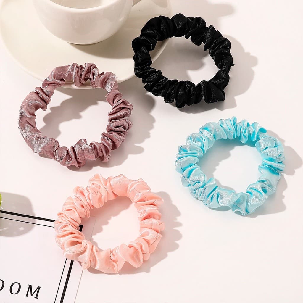 Kit 250 Scrunchie de Cetim Anti Frizz Fina Acessório Para Cabelo Xuxinha Scrunchies Cetim de Cabelo