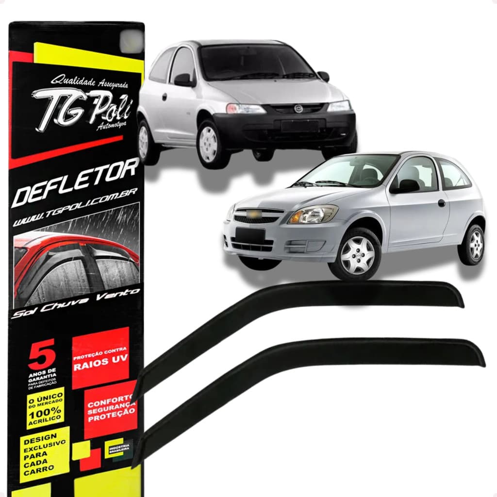 Jogo Calha de Chuva Chevrolet Celta 2000 A 2015 2 Portas Original TG POLI