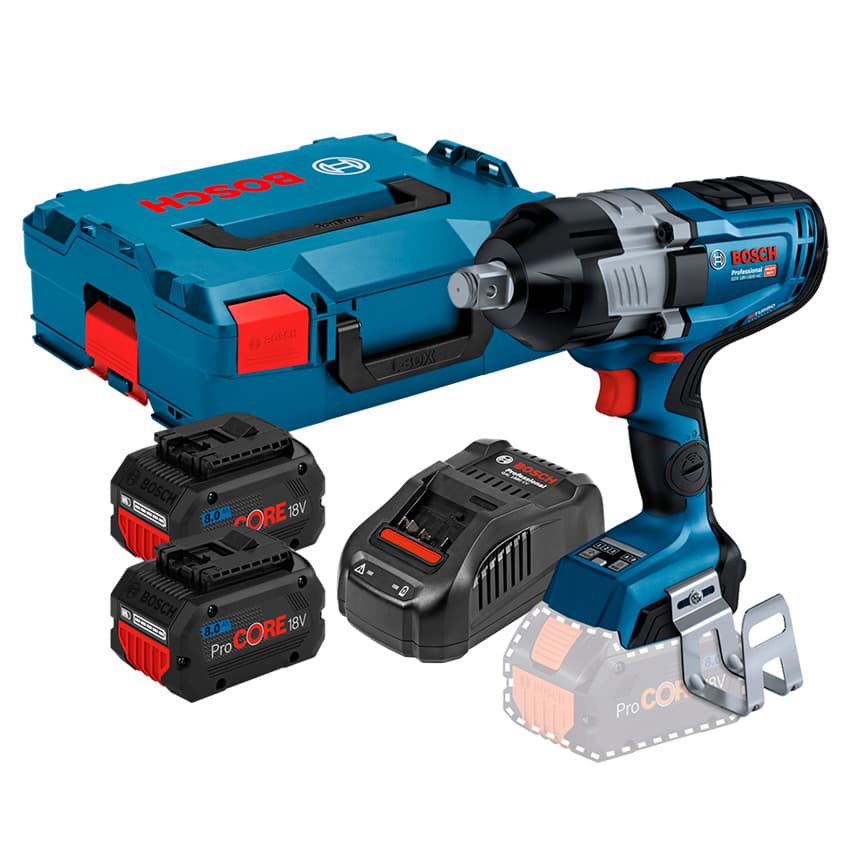 Kit Chave de Impacto 3/4" Motor BL GDS 18V-1600 HC + 2 Baterias ProCore 18V 8Ah + Carregador + Maleta L-BOXX Bosch