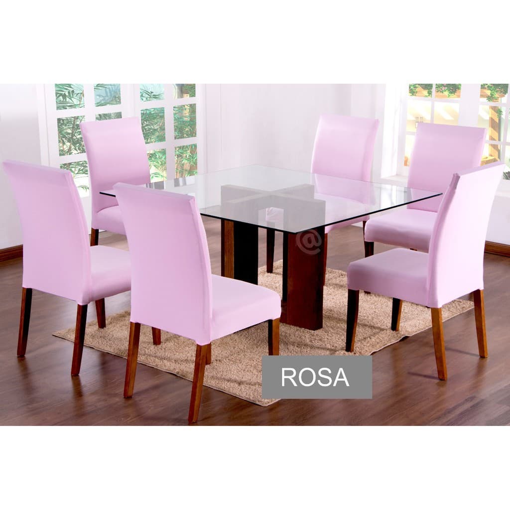 kit capa de cadeira 4 peças malha gel rosa