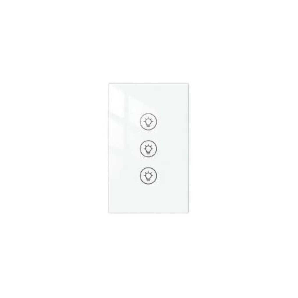 Smart Interruptor Inteligente MOES Zigbee Dimmer 3 Canais/Teclas Touch Branco para Automação