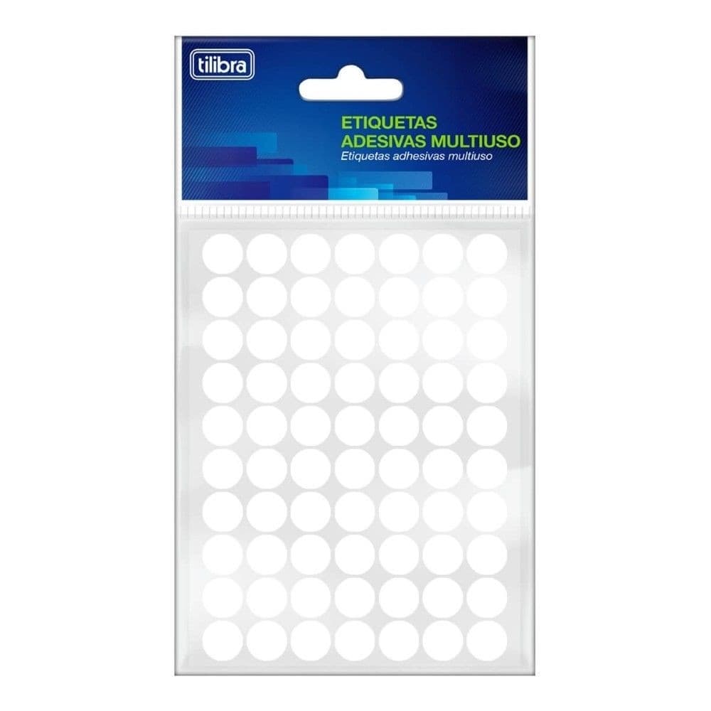 Etiqueta Adesiva Redonda Branca 13mm Com 420 Etiquetas Tilibra
