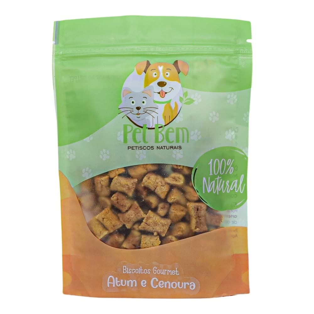 Biscoito Atum e Cenoura Natural para Cães 120gr - Pet Bem