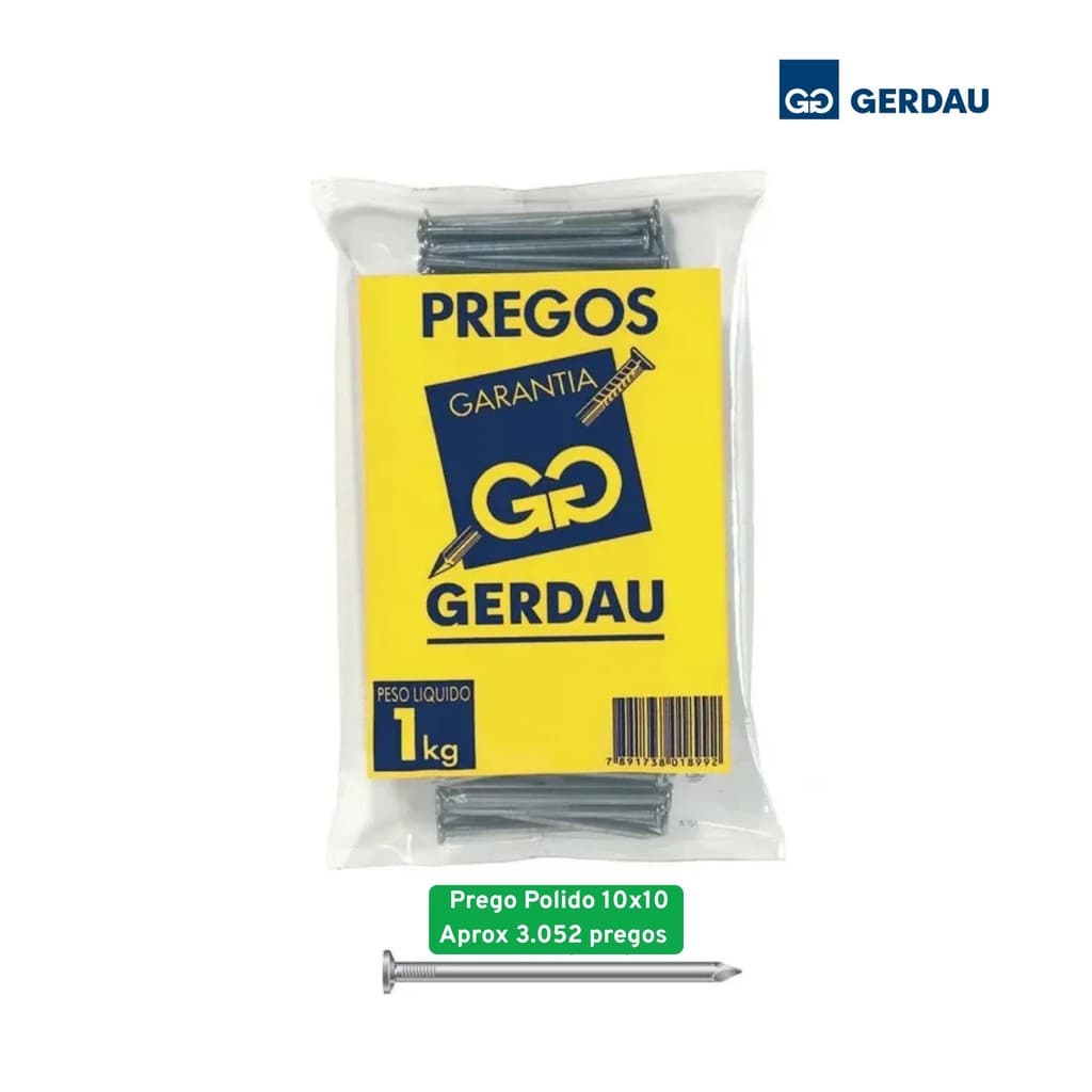 Prego Polido com Cabeça 1Kg Gerdau