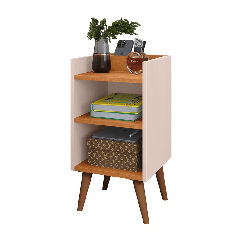 Mesa De Cabeceira Max De Pés PVC Anti Umidade Bidê Retrô Vintage Com Nicho Prateleira Organizador