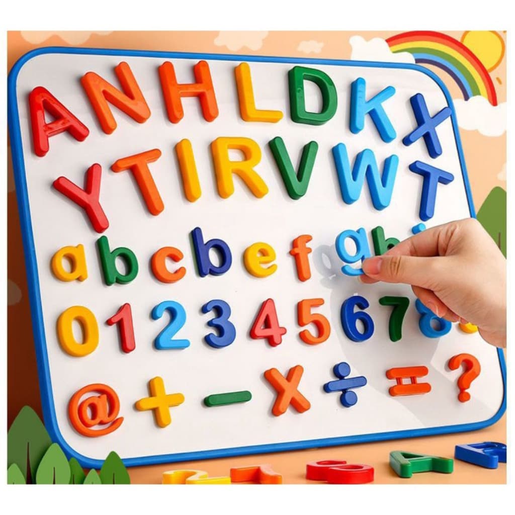 Letras Alfabeto Magnético Infantil Letras Números Imã Educativo Colorido Geladeira Lousa Prancheta