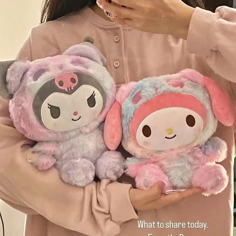 25cm Hello Kitty Sanrio Plushie Kuromi Canela Anime Plush Toy Kawaii MyMelody Boneca De Pelúcia Menina Aniversário
