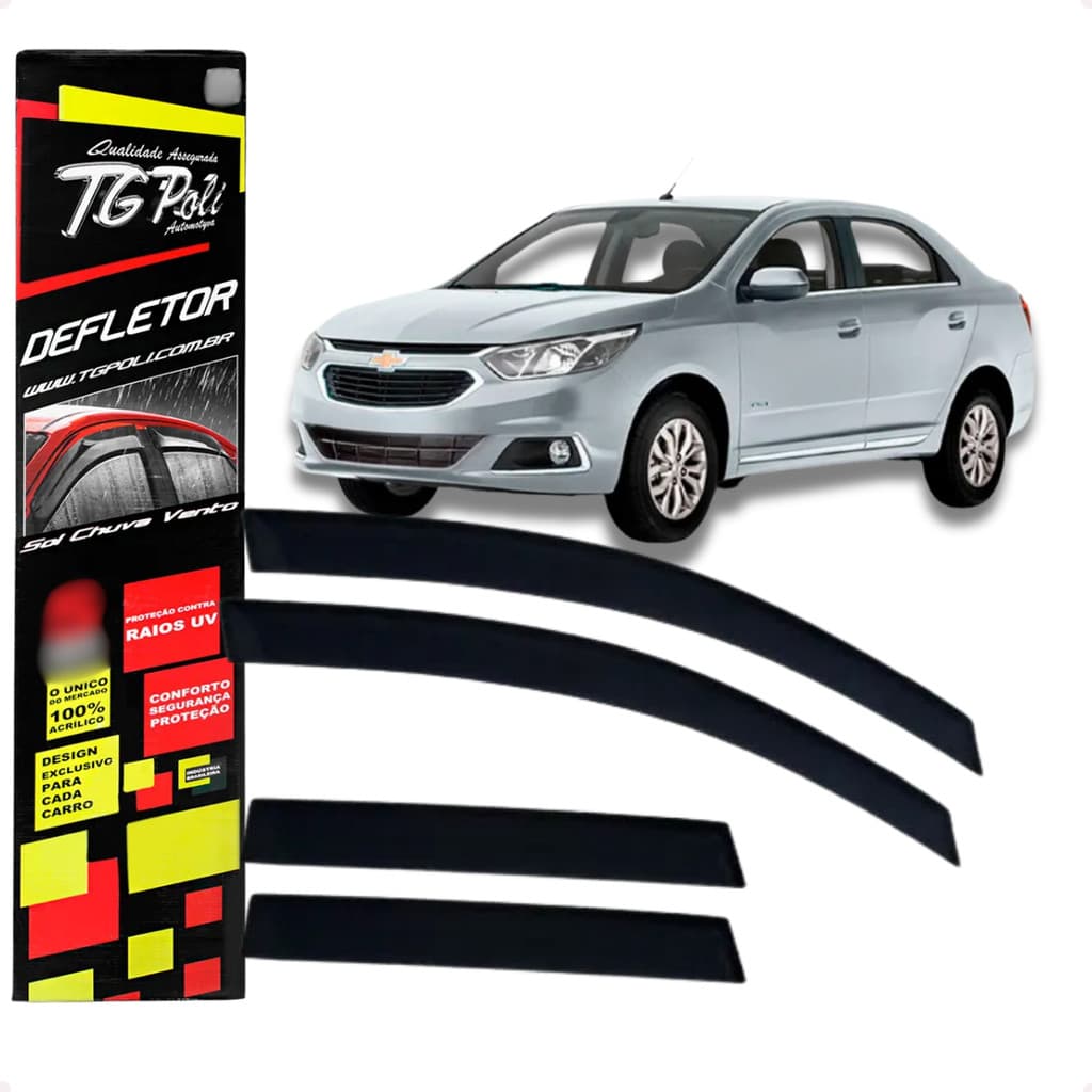 Calha de Chuva Defletor Chevrolet Cobalt 4 Portas 2012 A 2020 Original TG Poli