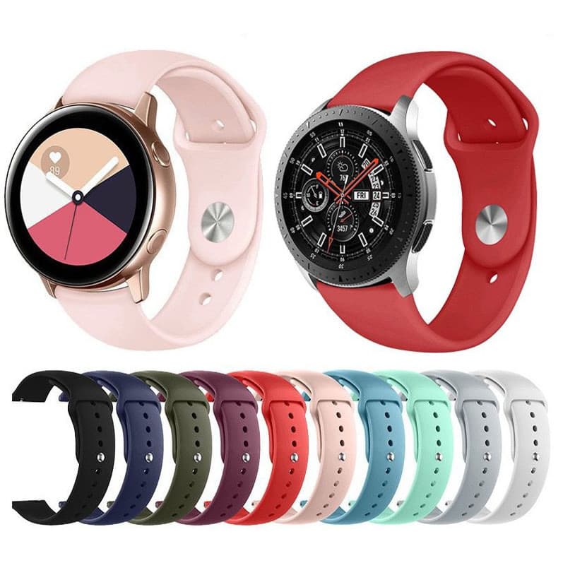 Pulseira Silicone 20mm Para Galaxy Watch Active 1 E 2 / Watch 4 / Watch 4 Classic