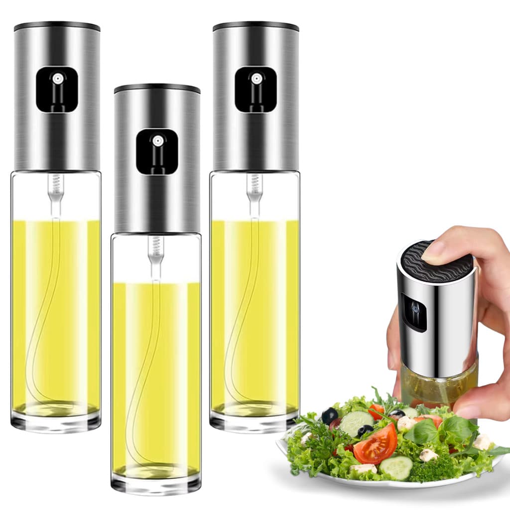 Kit 3 Spray Borrifador De Azeite 100ML De Vidro Vinagre Óleo Shoyo De Cozinha