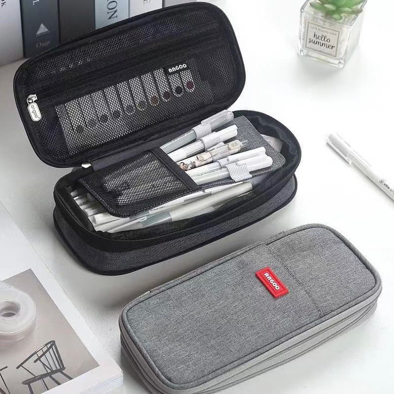 Estojo De Lápis De Tecido De Grande Capacidade Camada /Double Sided Pen Bag Pencil Case/Escolar