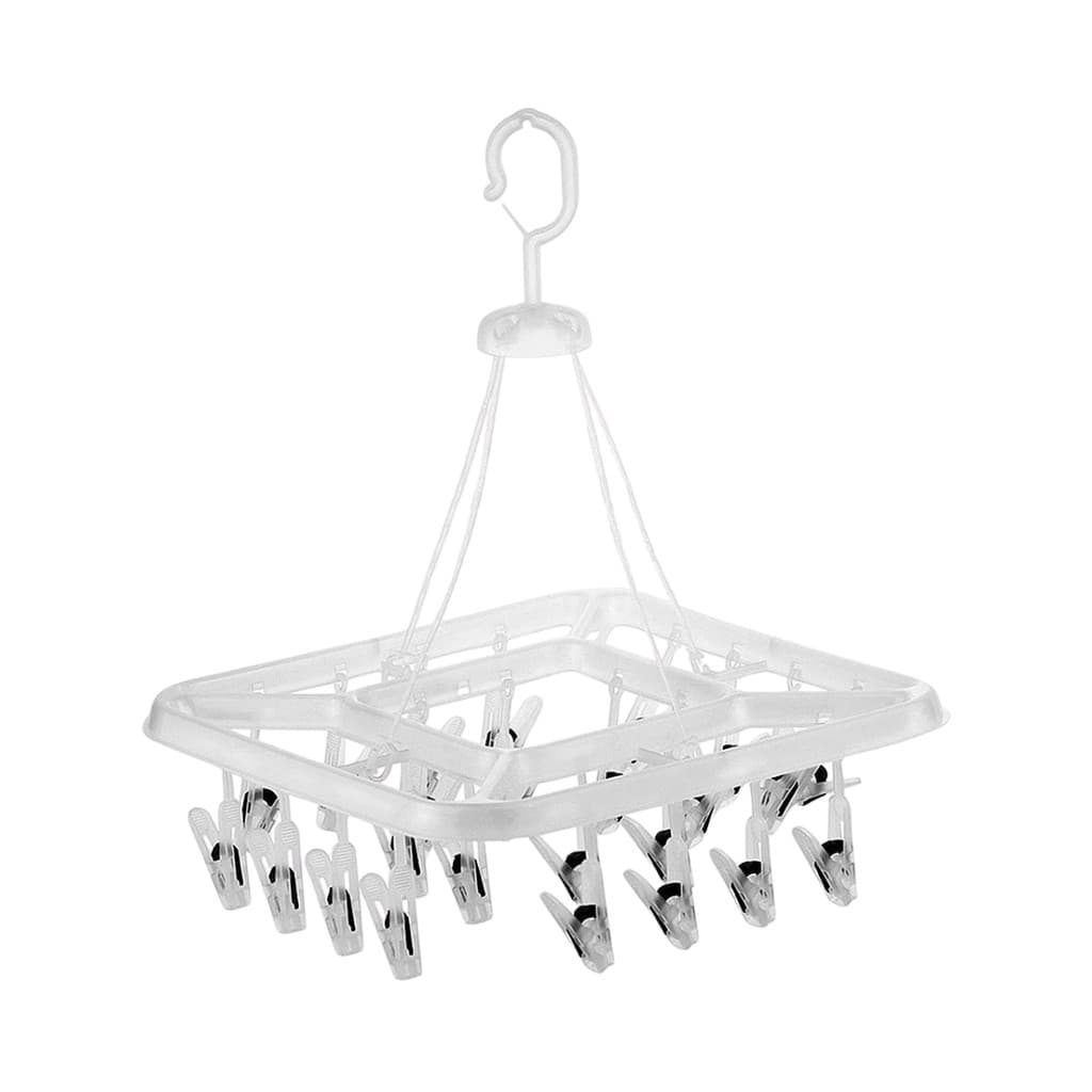 Varal de Plastico 24 Prendedores Quadrado Cristal Roupas Intimas Apartamento Sombra