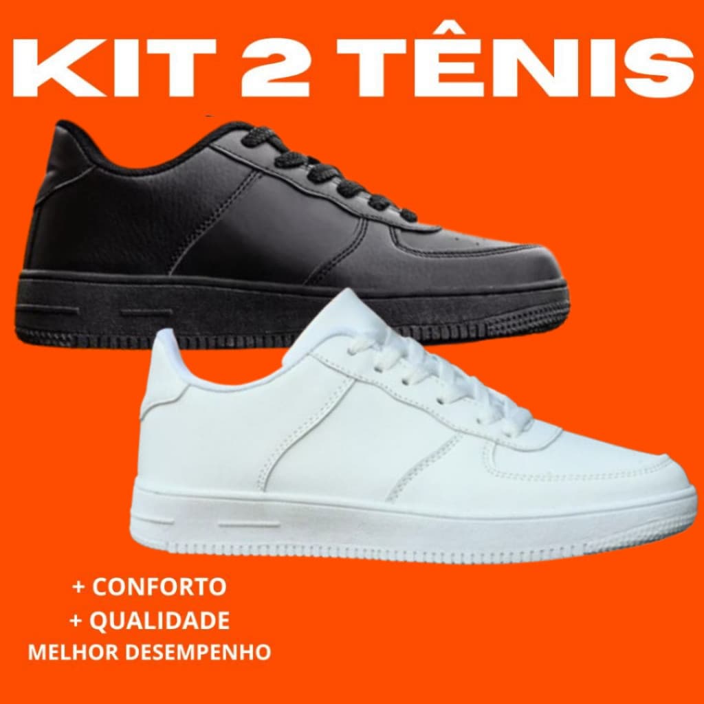 KlT 2 tenis Promoção de Lançamento: Tênis Casual Esportivo Branco Feminino e Masculino Carnaval 2025