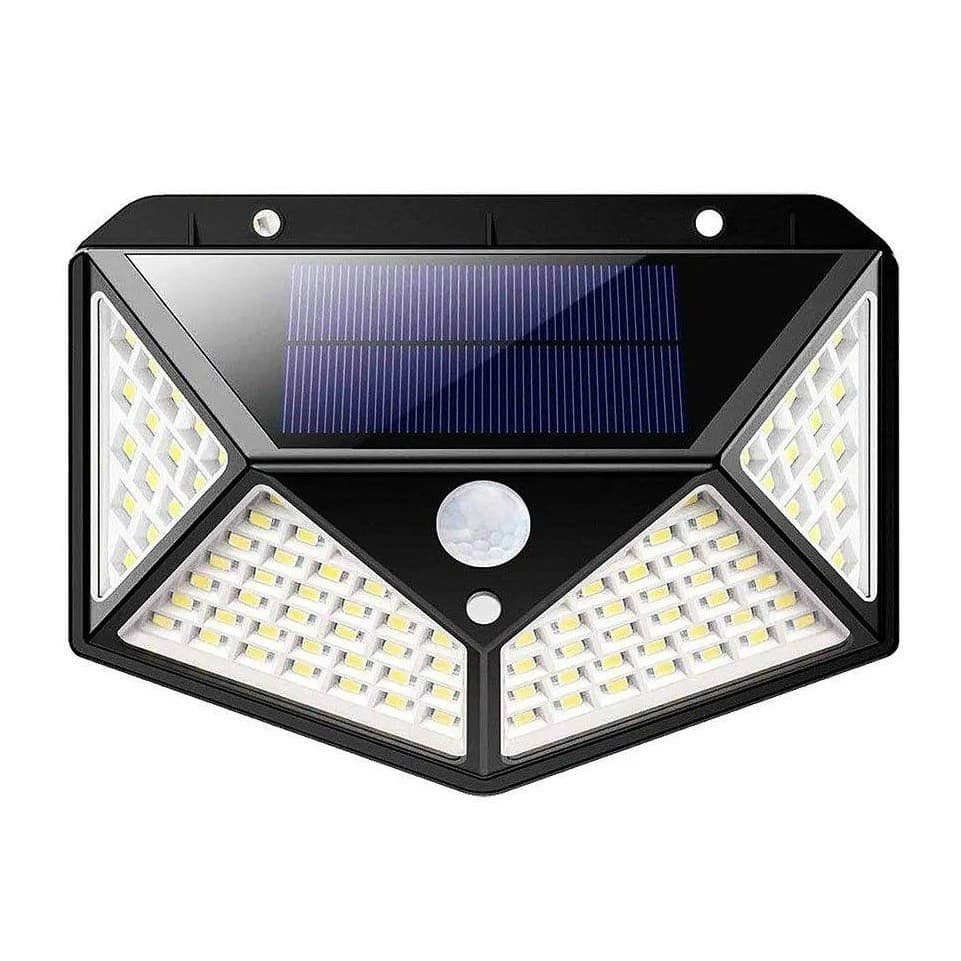 LUMINARIA SOLAR DE PAREDE 100 LEDS SENSOR DE MOVIMENTO