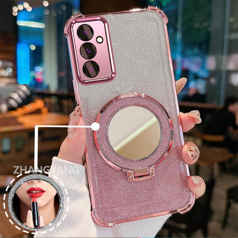 Capa Para Samsung A14 5G A14 4G Quatro Cantos flash anti Queda Caso De Telefone Estético Retoque Espelho Novo design Sup